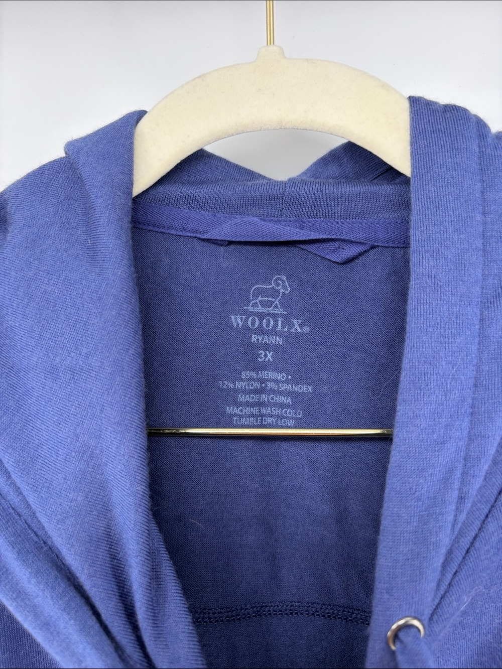 Women’s WoolX Ryann Blue/Purple Full-Zip Hoodie 3XL read - Picture 2 of 10